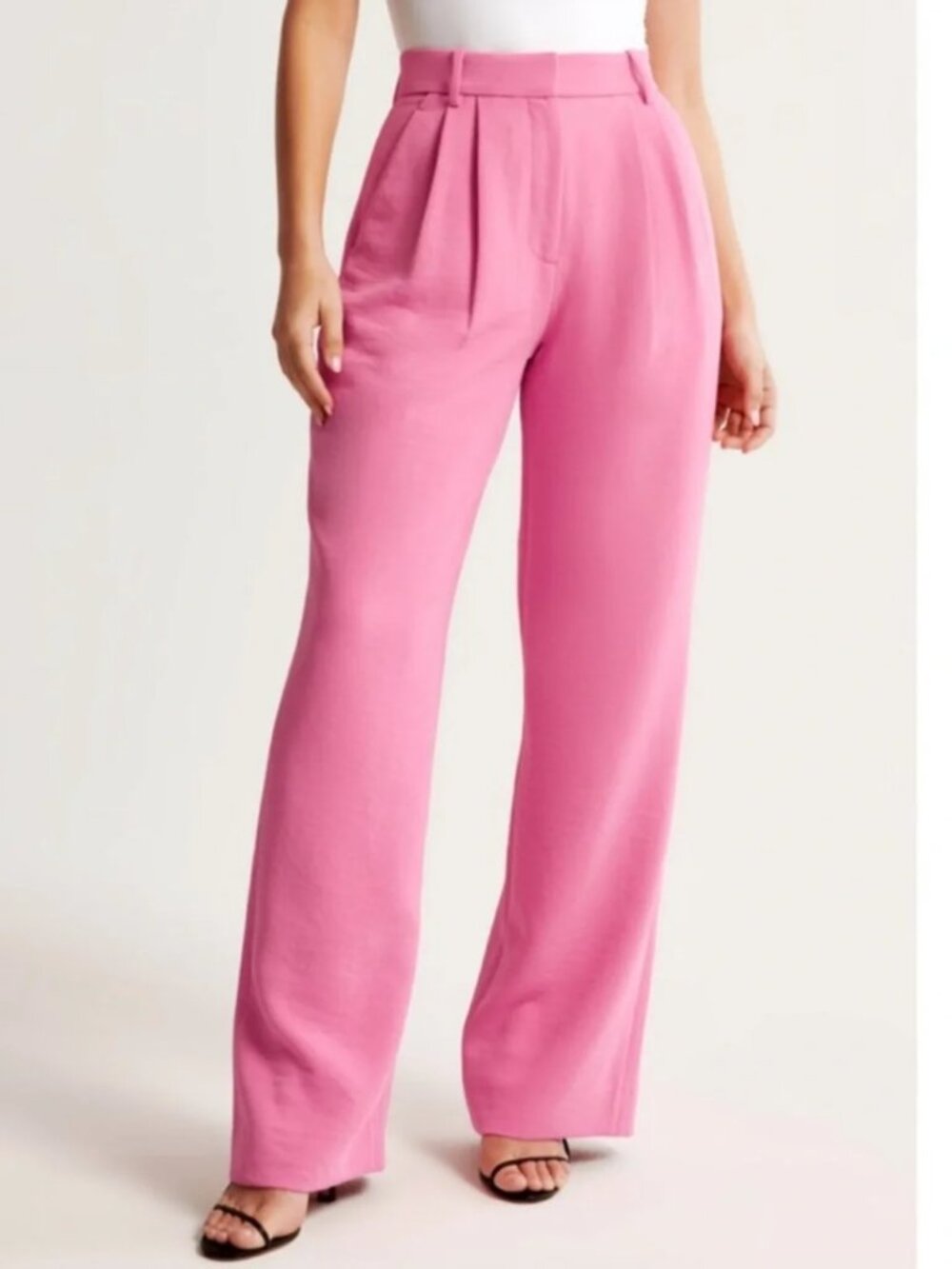 Abercrombie & Fitch Sloan Trouser Wide Leg Hot Pink Size 4
